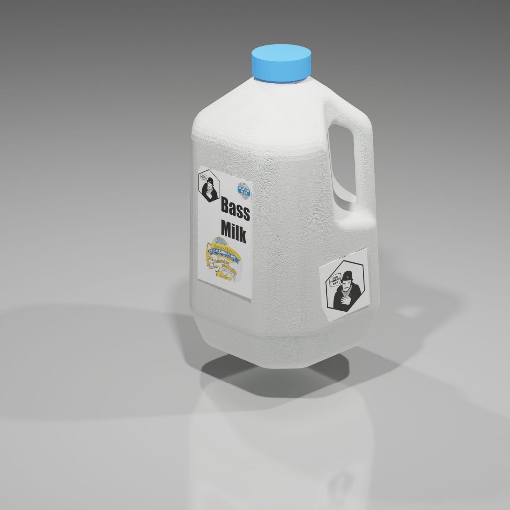 image showing a gallon of milk with the title bass milk